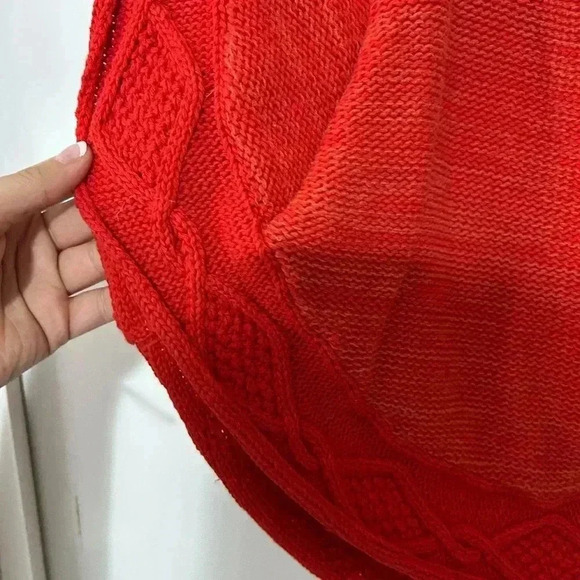 Free people poncho style sweater women’s short sleeve red - Picture 3 of 9